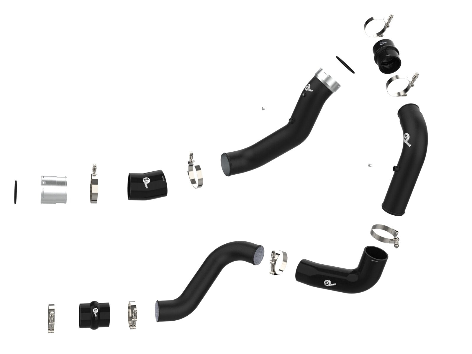BladeRunner 3 Inch Aluminum Hot and Cold Charge Pipe Kit Black GM Diesel Trucks 20-23 V8-6.6L Turbo Diesel L5P