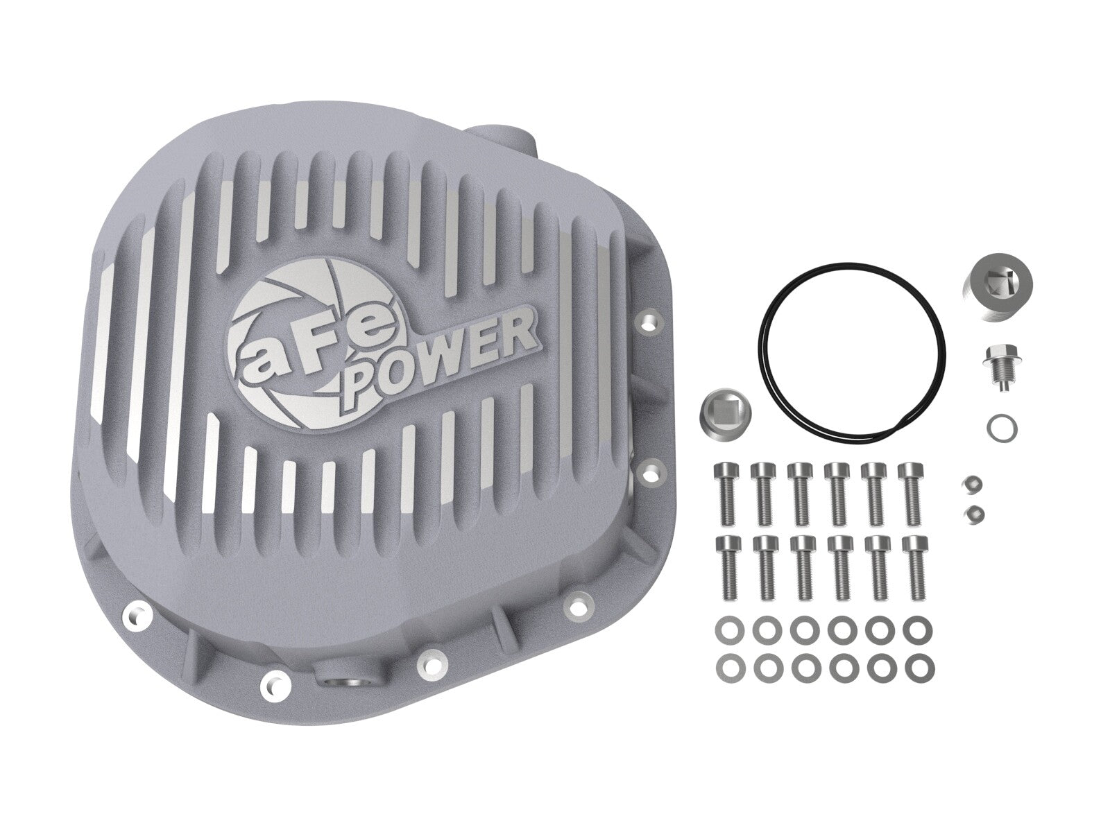Street Series Rear Differential Cover Raw w/ Machined Fins Ford F-250/F-350/Excursion 86-26 V8 Turbo Diesel (10.25/10.50-12)