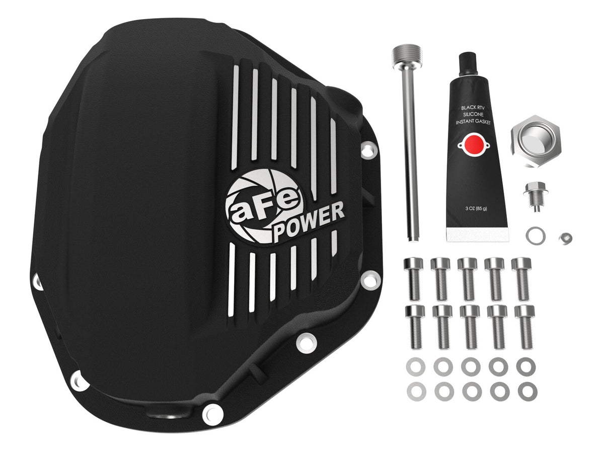 Pro Series Rear Differential Cover Black w/ Machined Fins Dodge Diesel Trucks 94-02/Ford Diesel Trucks 99-07