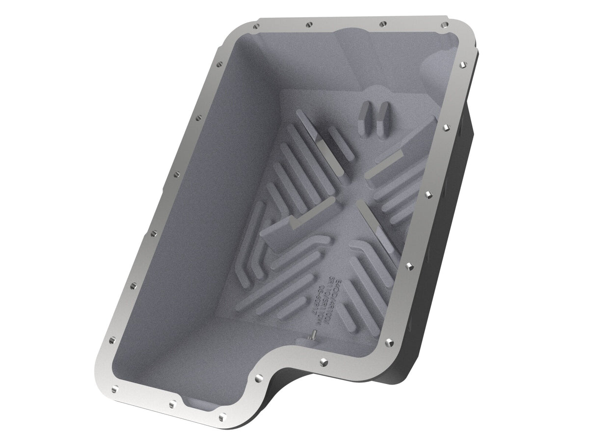 Pro Series Transmission Pan Black w/ Machined Fins Ford Diesel Trucks 94-10 V8-7.3L/6.0L/6.4L Turbo Diesel