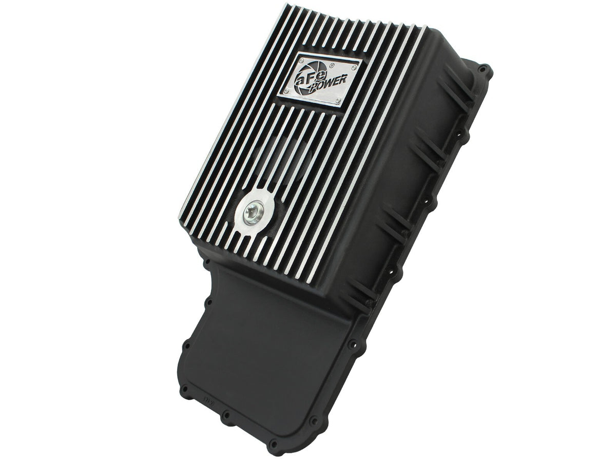 Pro Series Transmission Pan Black w/ Machined Fins Ford Super Duty Trucks 11-21 (6R140 Transmission)