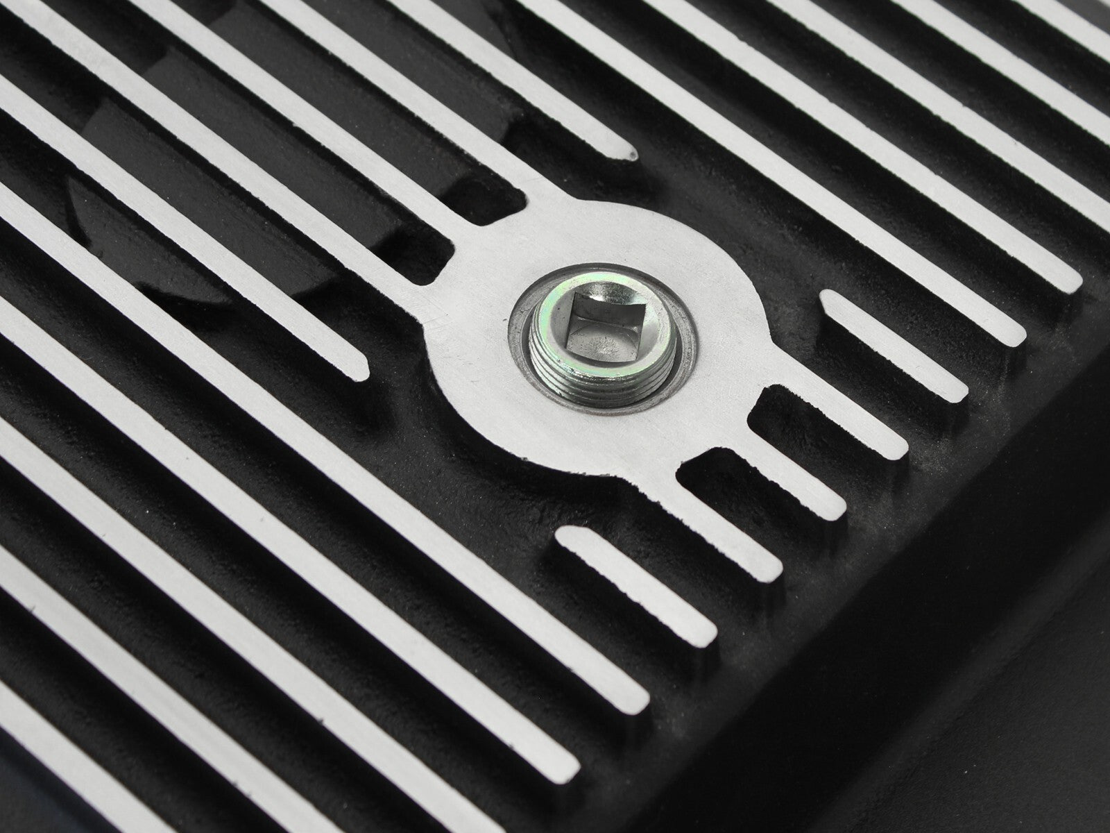 Pro Series Transmission Pan Black w/ Machined Fins Ford Super Duty Trucks 11-21 (6R140 Transmission)