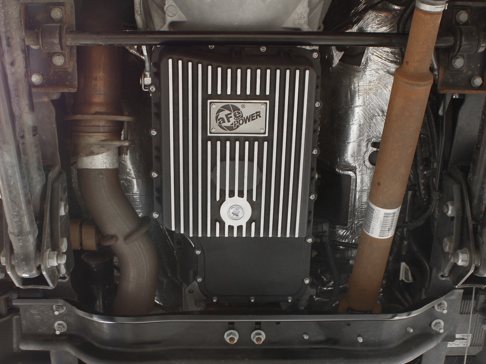 Pro Series Transmission Pan Black w/ Machined Fins Ford Super Duty Trucks 11-21 (6R140 Transmission)