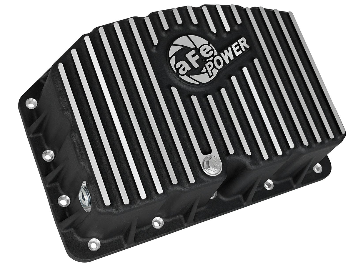 Pro Series Engine Oil Pan Black w/ Machined Fins Ford Diesel Trucks 11-26 V8-6.7L Turbo Diesel