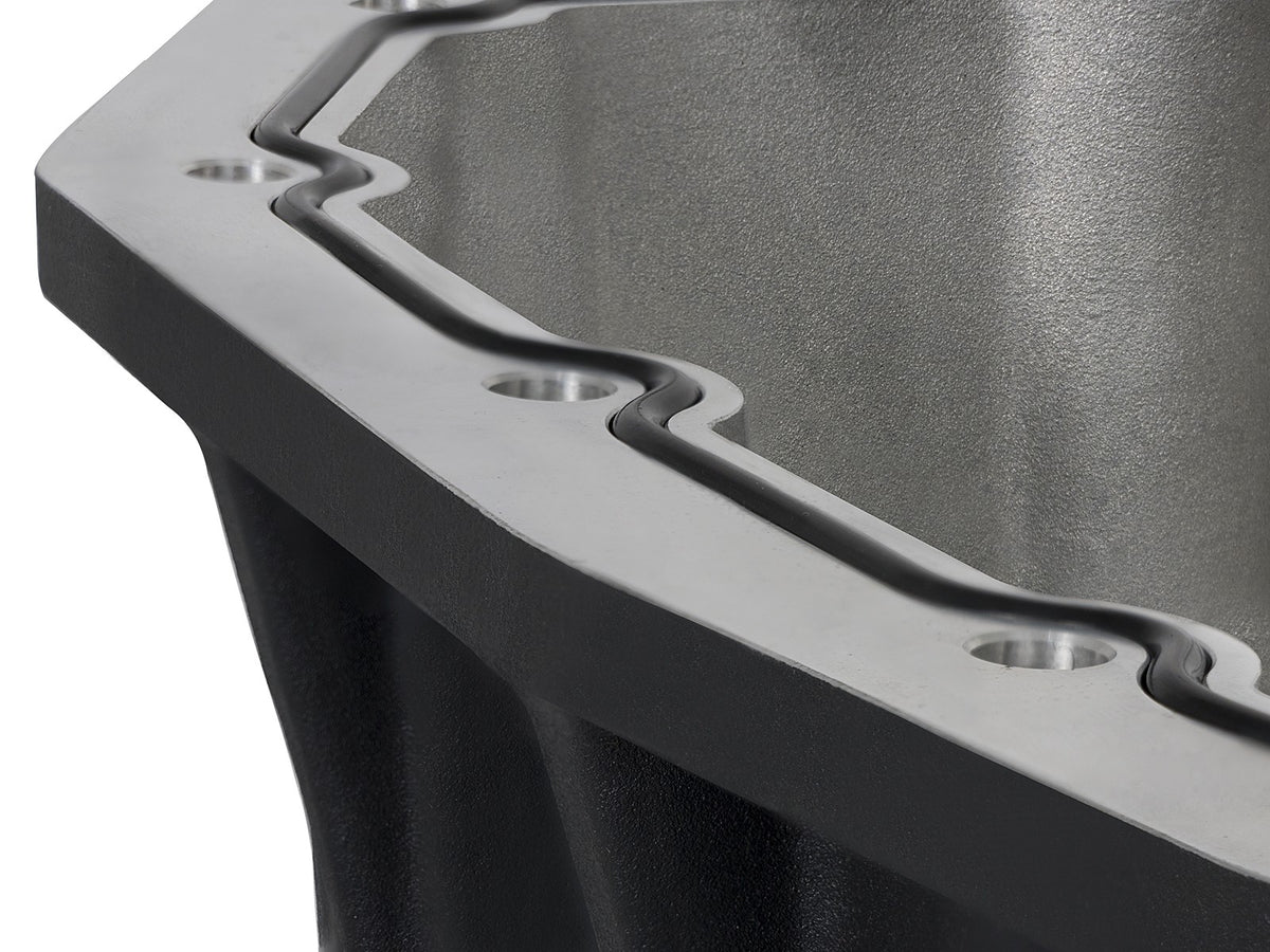 Pro Series Engine Oil Pan Black w/ Machined Fins Ford Diesel Trucks 11-26 V8-6.7L Turbo Diesel