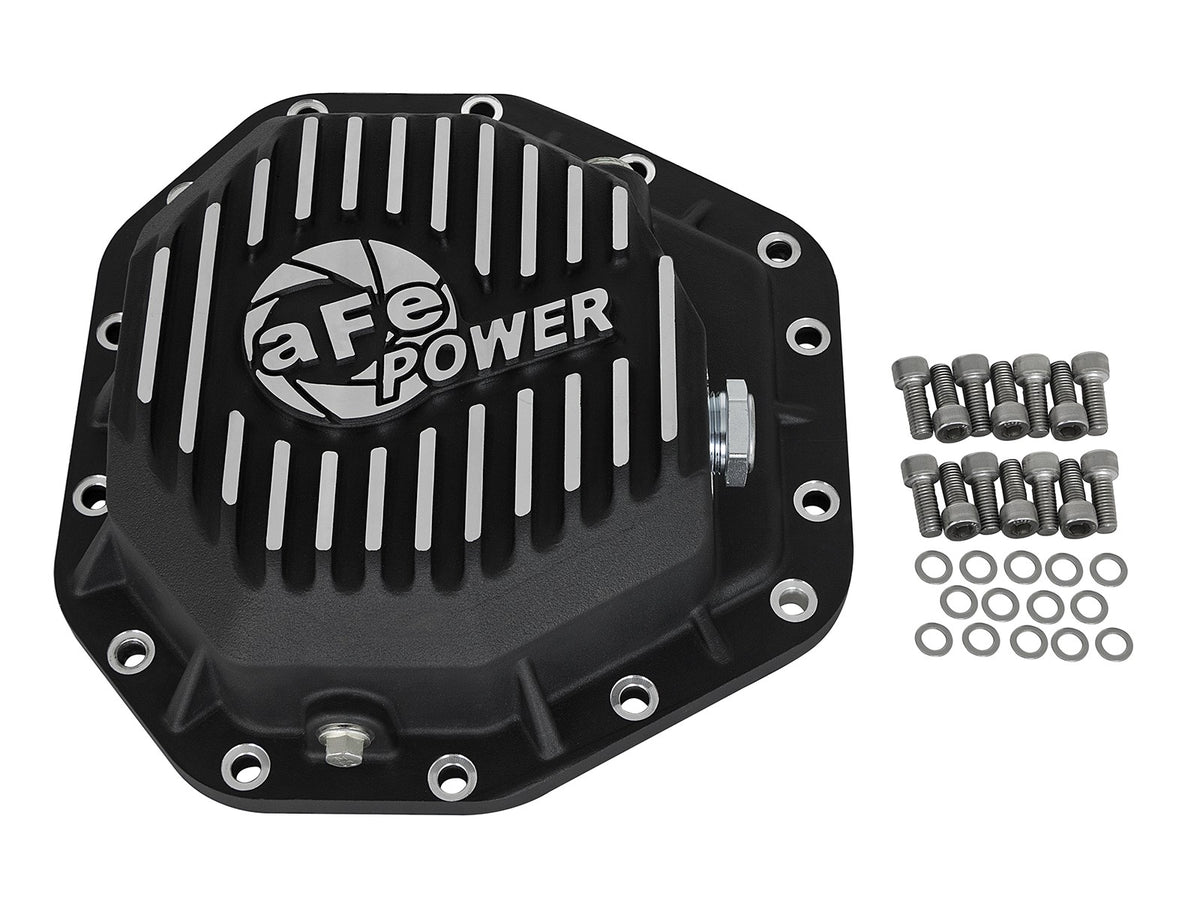 Pro Series Rear Differential Cover Black w/ Machined Fins Ford Diesel Trucks 17-23 V8-6.7L Turbo Diesel (Dana M275-14)