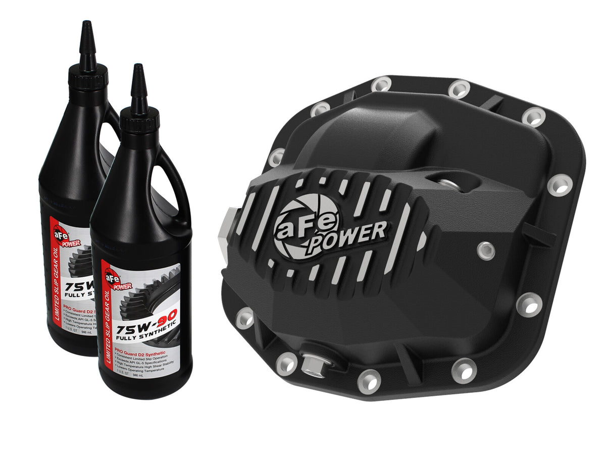 Pro Series Front Differential Cover Black w/ Oil Jeep Wrangler (Jl) 18-23 L4-2.0L Turbo/V6-3.6L (Dana M186)