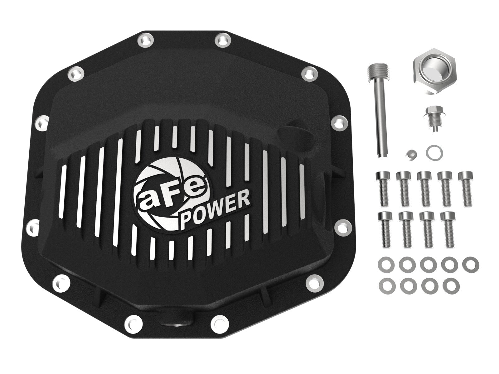 Pro Series Rear Differential Cover Black w/ Machined Fins Ram 1500 Trx 21-24/1500 Rho 25-26