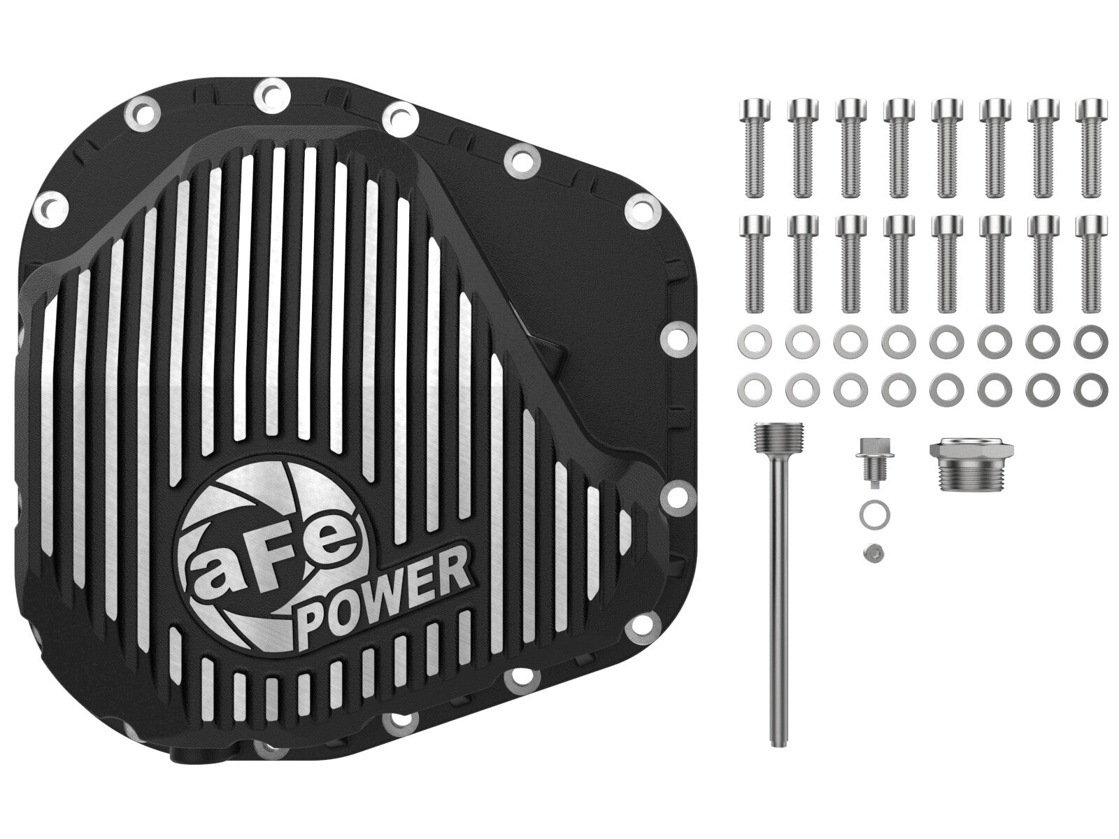 Pro Series Rear Differential Cover Black w/ Machined Fins Ford F-250/350 23-26 V8 (Sterling 11.6)