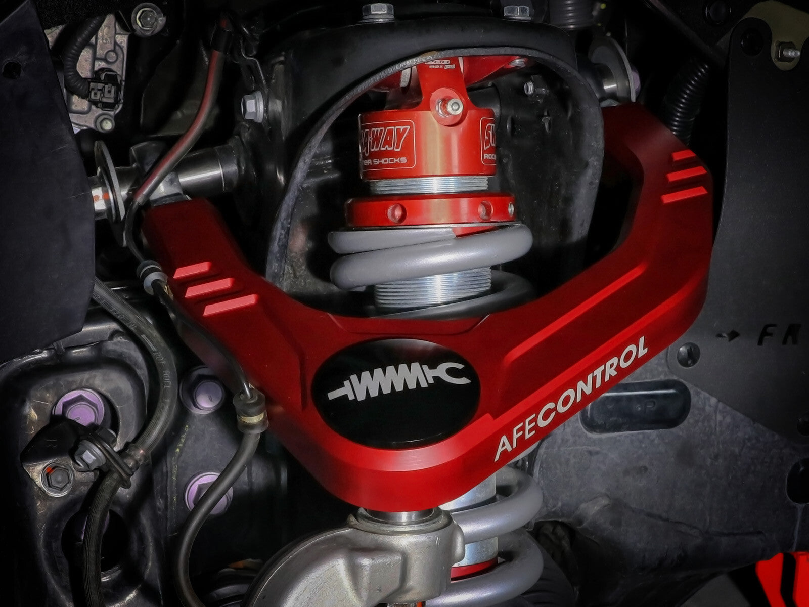 aFe Control Billet Uniball Upper Control Arm Kit Red Toyota Tundra 22-26 V6-3.4L Twin Turbo
