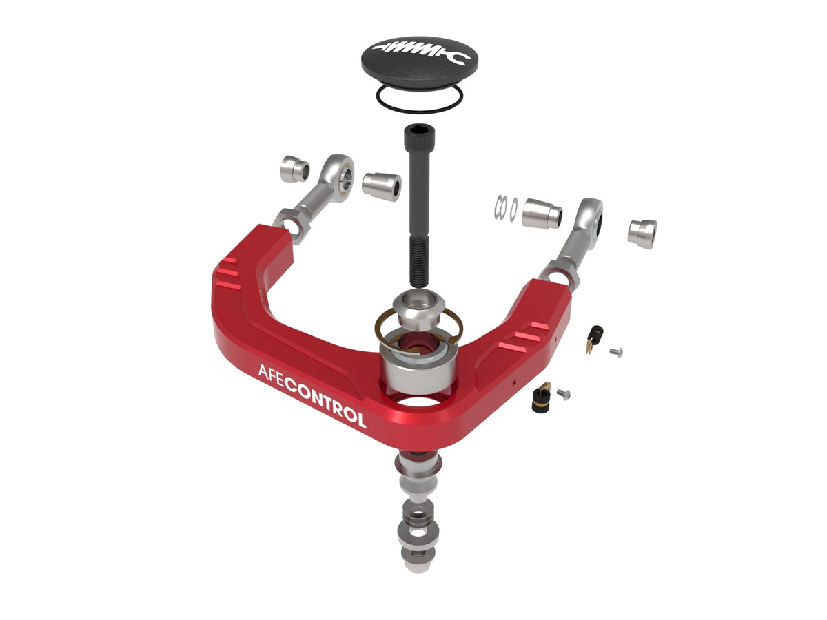 aFe Control Billet Uniball Upper Control Arm Kit Red Toyota Tacoma 24-26/4Runner 25-26 L4-2.4L Turbo