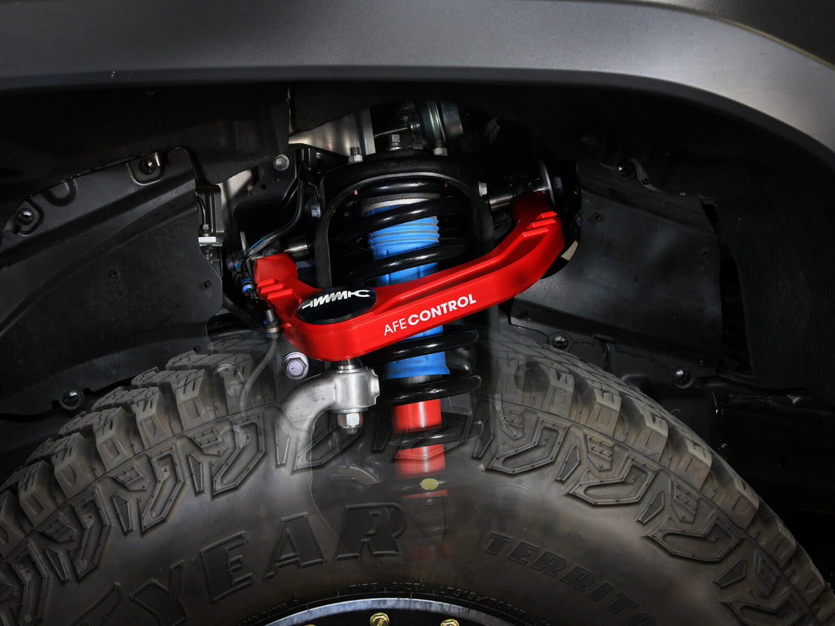 aFe Control Billet Uniball Upper Control Arm Kit Red Toyota Tacoma 24-26/4Runner 25-26 L4-2.4L Turbo