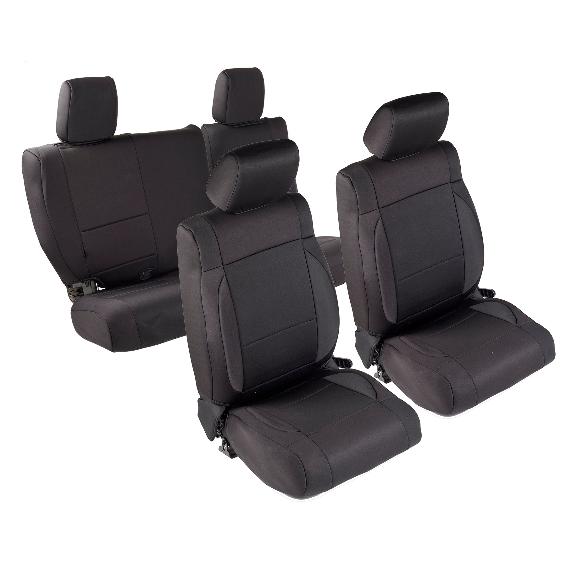 Neoprene Seat Cover Set Front/Rear Black 2007-2018 Jeep Wrangler JK 4 Door Smittybilt