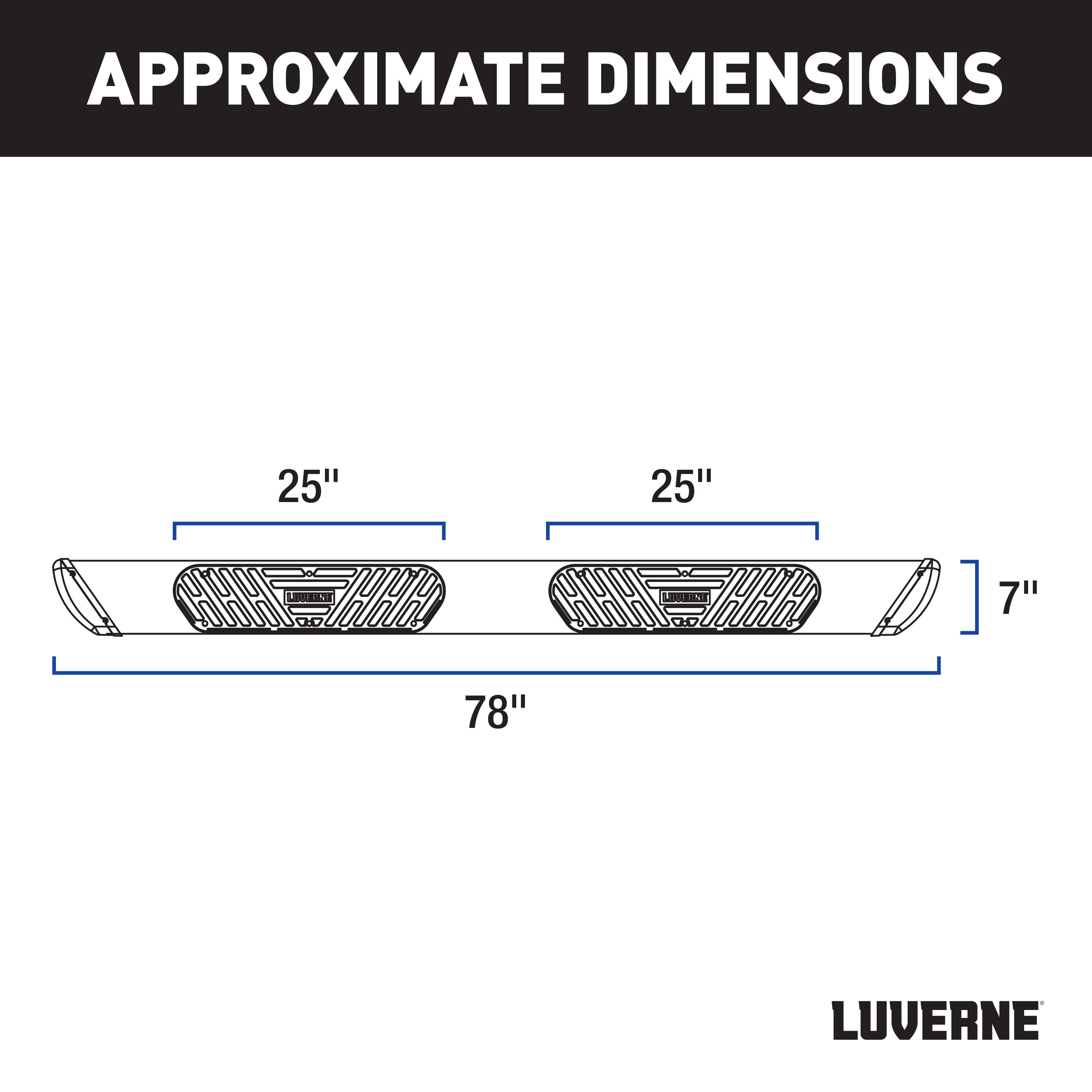 LUVERNE Regal 7 Polished Stainless 78" Oval Side Steps, 2020-2026 Ford F-250/F-350/F-450 Super Duty