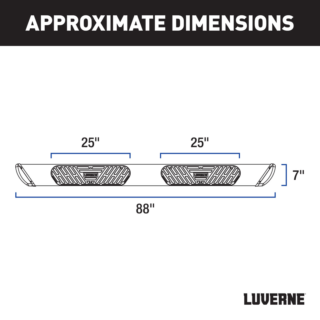 LUVERNE Regal 7 Stainless 88" Side Steps, 2022-2025 Ford F-150 Lightning