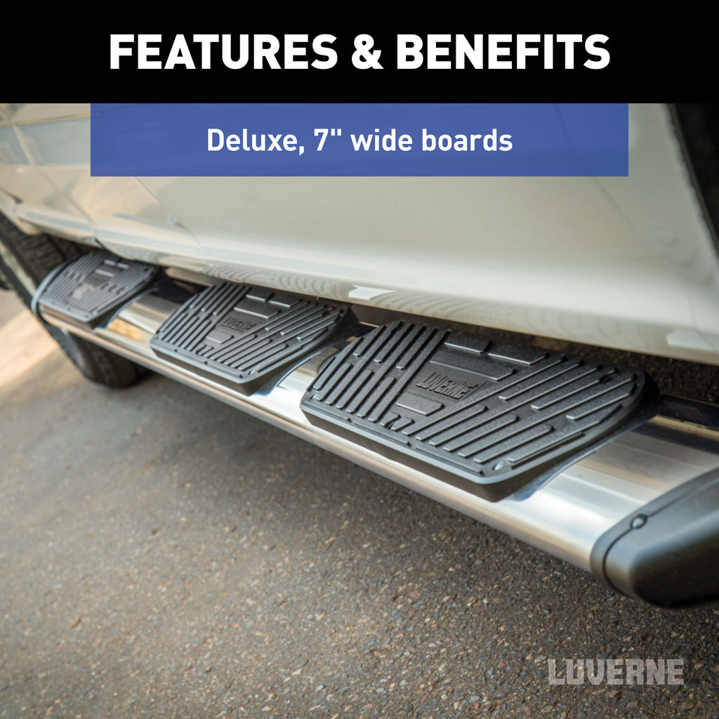 LUVERNE Regal 7 Stainless 88" Side Steps, 2022-2025 Ford F-150 Lightning