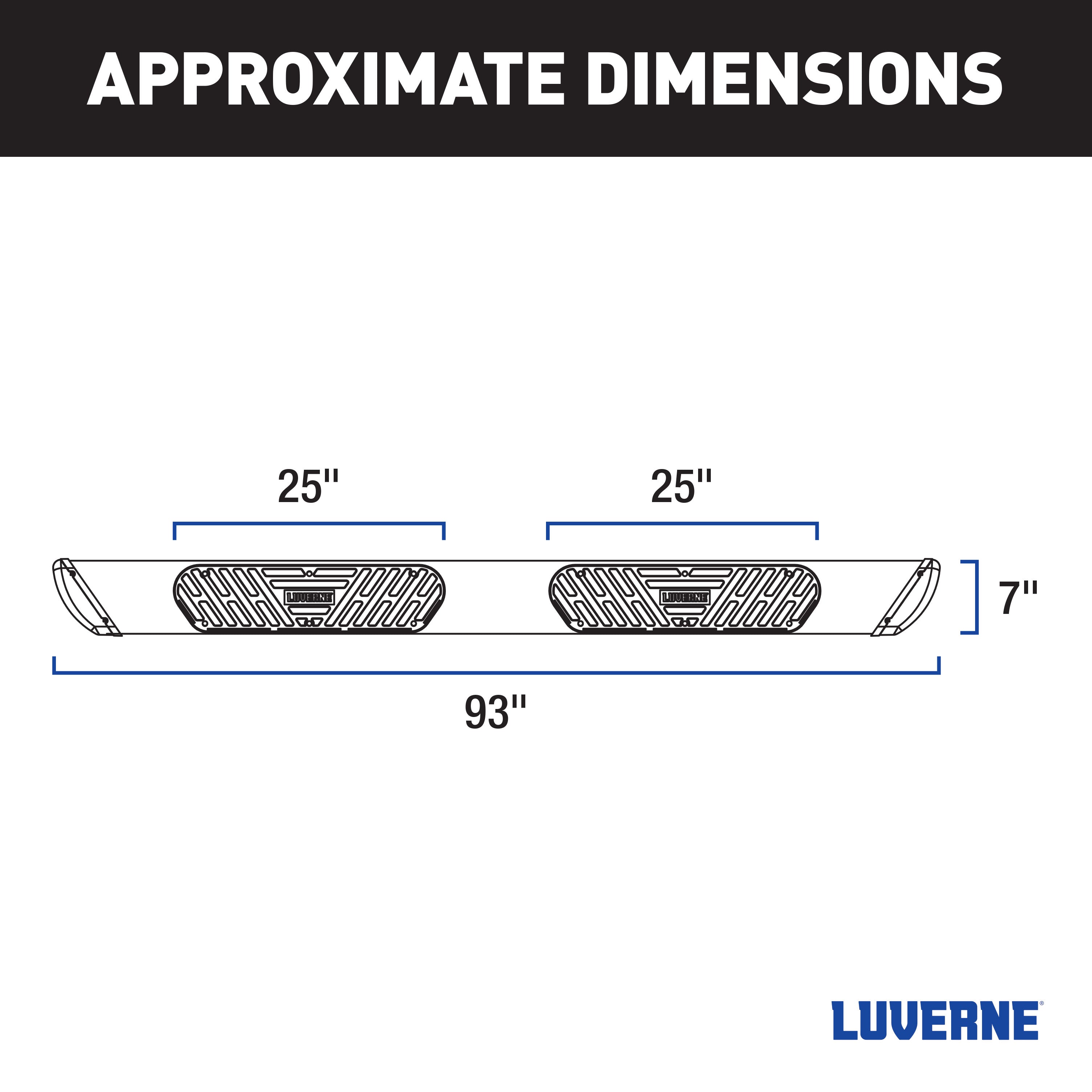 LUVERNE Regal 7 Polished Stainless 93" Oval W2W Steps, 2017-2026 Ford F-250/F-350/F-450 Super Duty