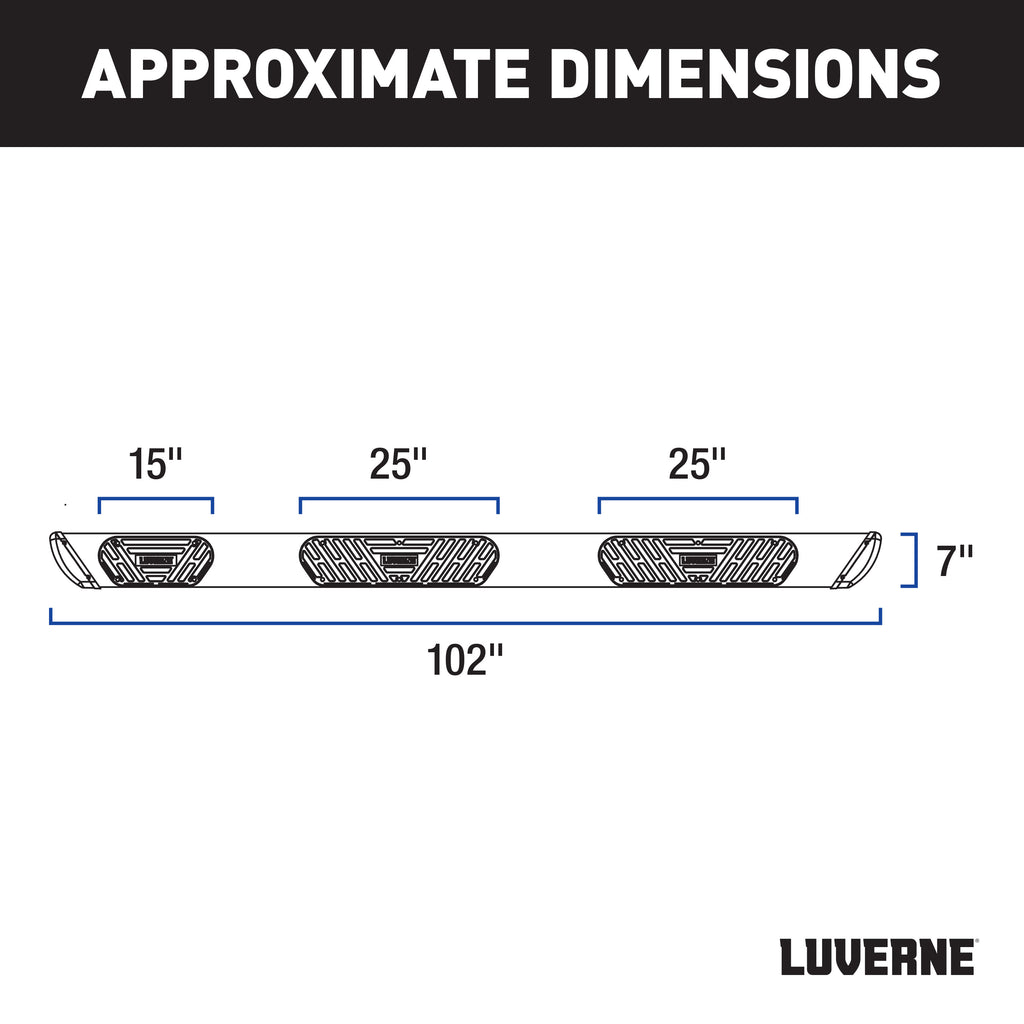 LUVERNE Regal 7 Stainless 102" W2W Steps, 2022-2025 Ford F-150 Lightning