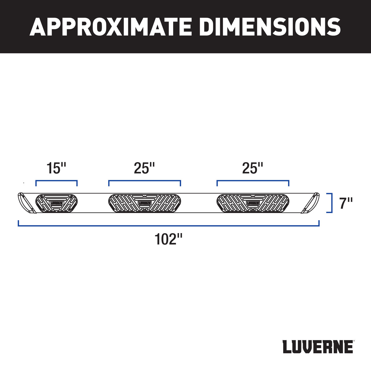 LUVERNE Regal 7 Stainless 102" W2W Steps, 2022-2025 Ford F-150 Lightning