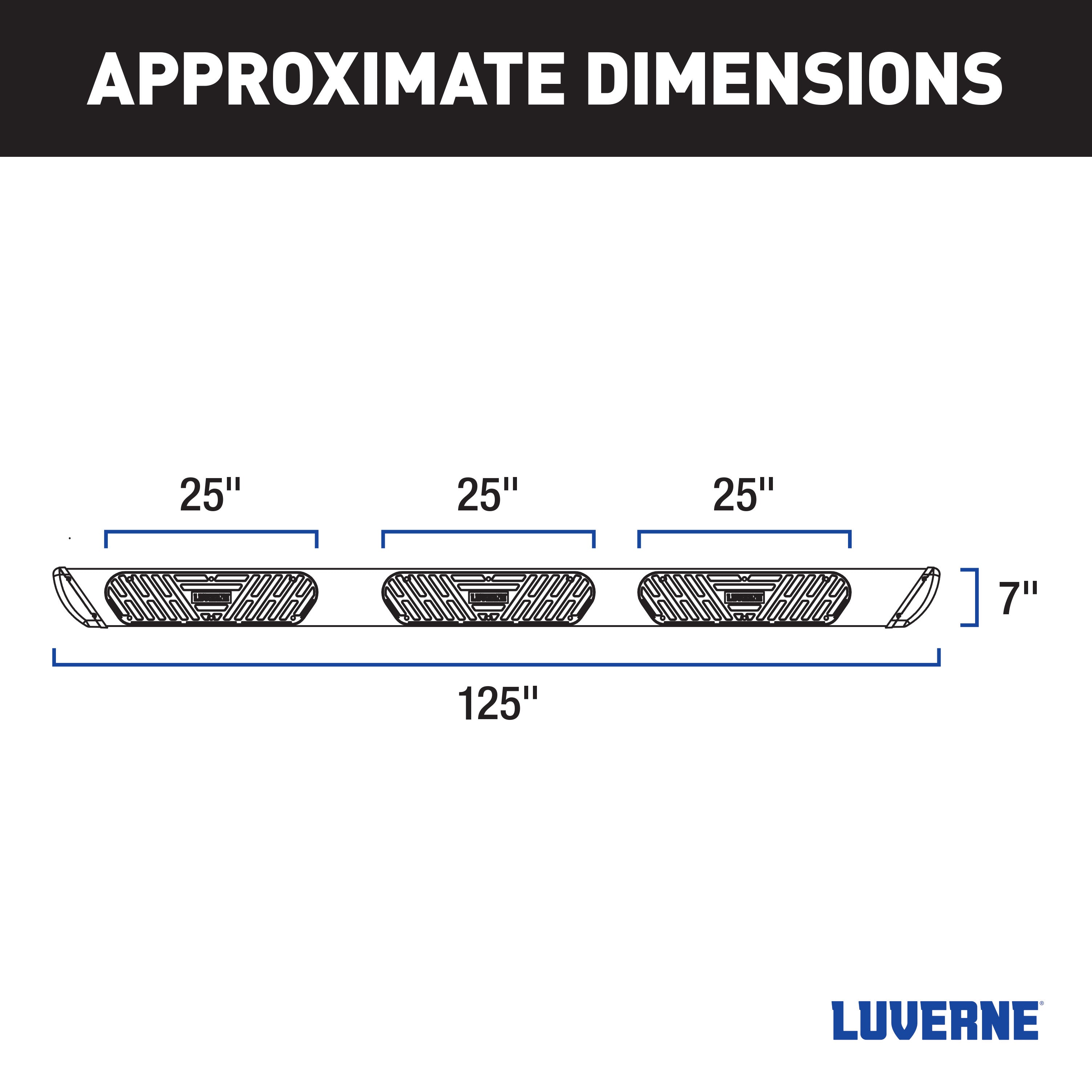 LUVERNE Regal 7 Polished Stainless 125" Oval W2W Steps, 2017-2026 Ford F-250/F-350/F-450 Super Duty