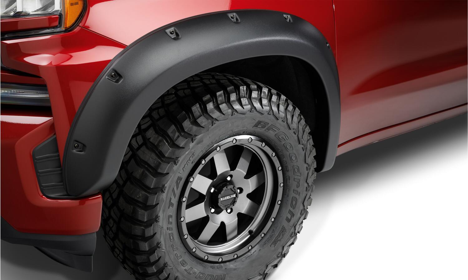 Black Forge Pocket/Rivet Textured Finish 4-Pc Fender Flare Set For 19-26 GMC Sierra 1500 Bushwacker