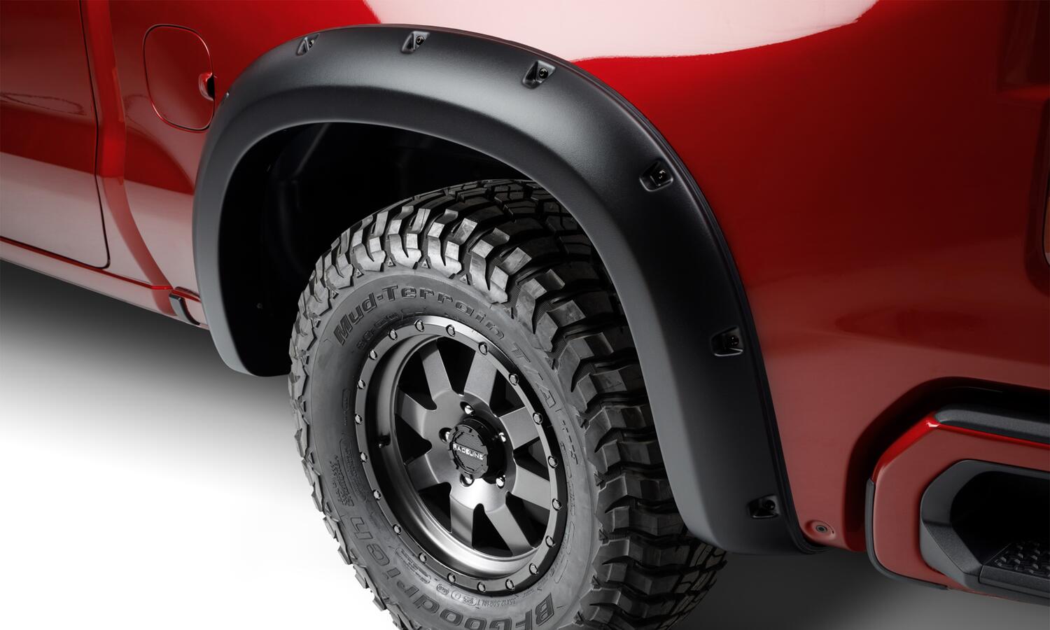 Black Forge Pocket/Rivet Textured Finish 4-Pc Fender Flare Set For 19-26 GMC Sierra 1500 Bushwacker