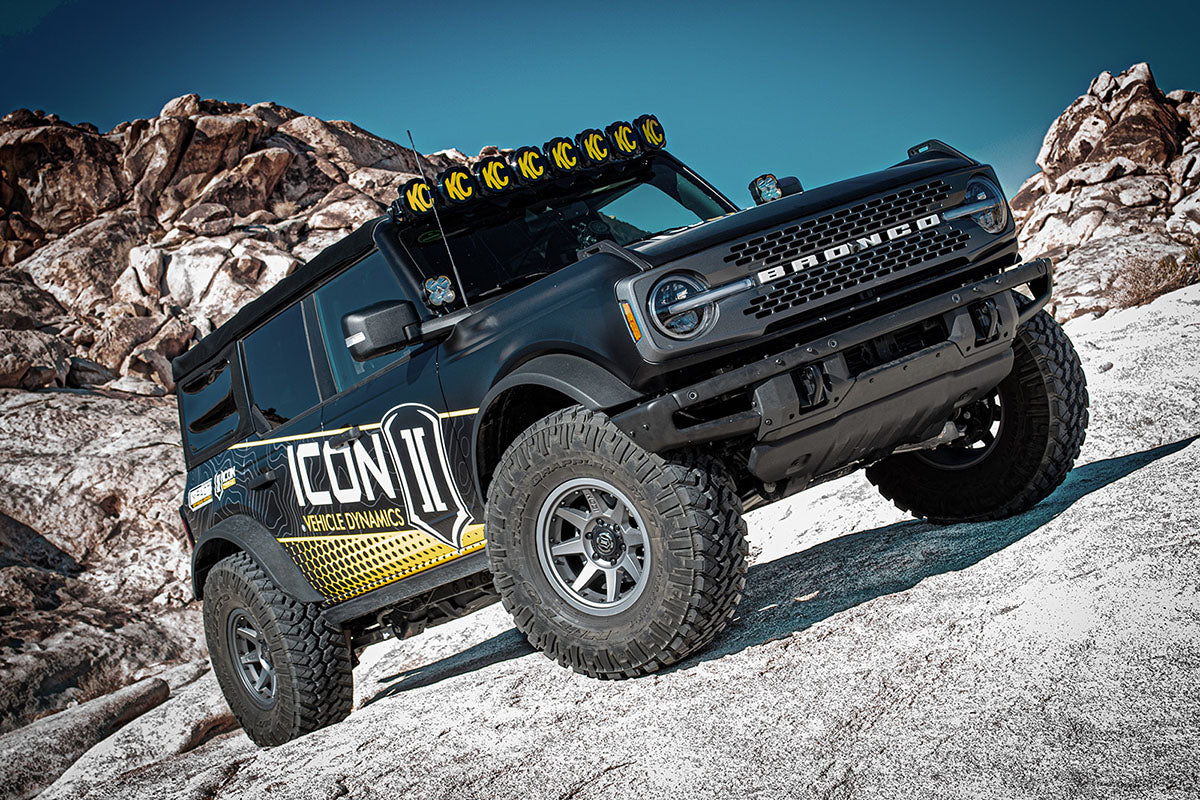 2021-2023 Ford Bronco Hoss 1.0 Pkg Rear 1.5-2.25 Inch Lift 2.5 Exp Series Coilover Icon Vehicle Dynamics