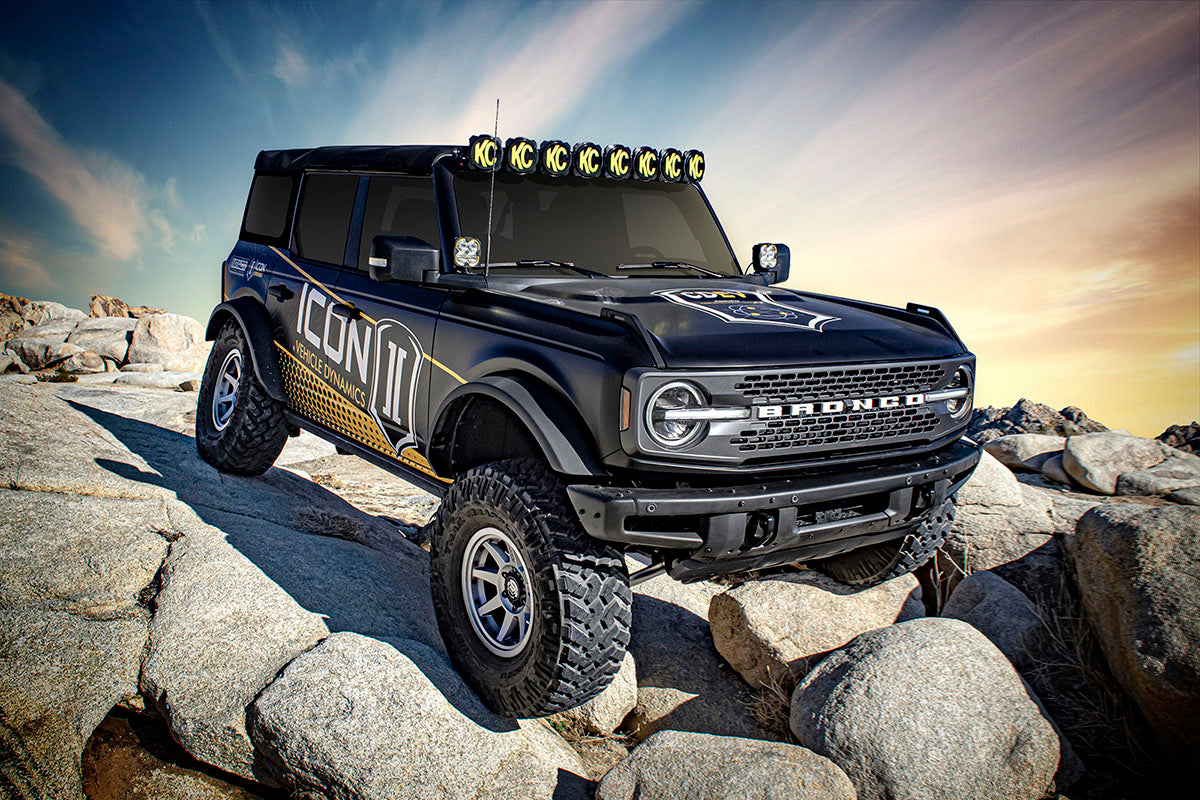 2021-2023 Ford Bronco Front 1.5-4 Inch Lift V.S. 2.5 Series Coilover Kit Remote Reservoir W/ CDXS Icon Vehicle Dynamics