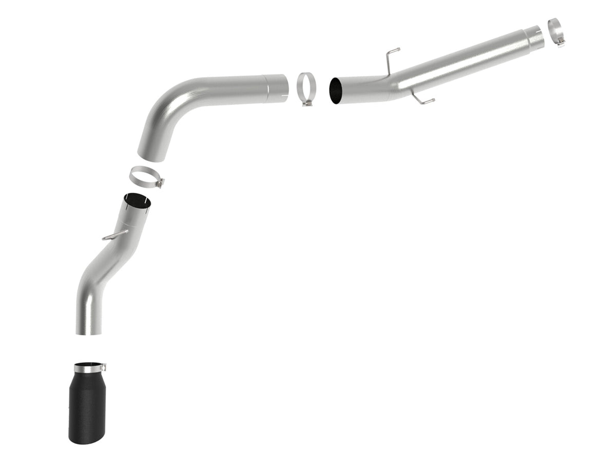 Atlas 5 Inch Aluminized Steel DPF-Back Exhaust System Ram Diesel Trucks 19-26 L6-6.7L Turbo Diesel Crew Cab, Long Bed 8 Foot Box, 169 Inch Wheelbase