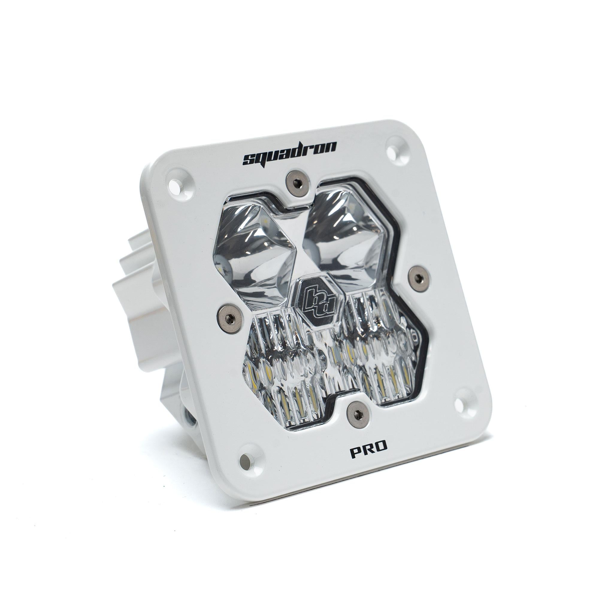 Squadron 2.0 Pro White Flush Mount LED Auxiliary Light Pod Universal Clear Driving/Combo Baja Designs