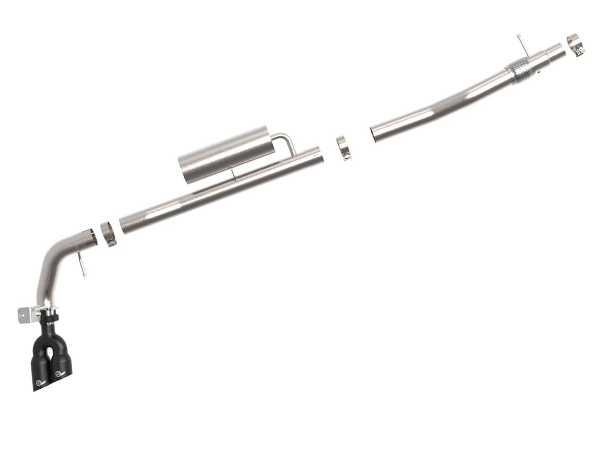 Rebel Series 3 Inch 304 Stainless Steel Cat-Back Exhaust System w/ Resonator and Straight Cut Tips Ford Ranger 19-23 L4-2.3L Turbo