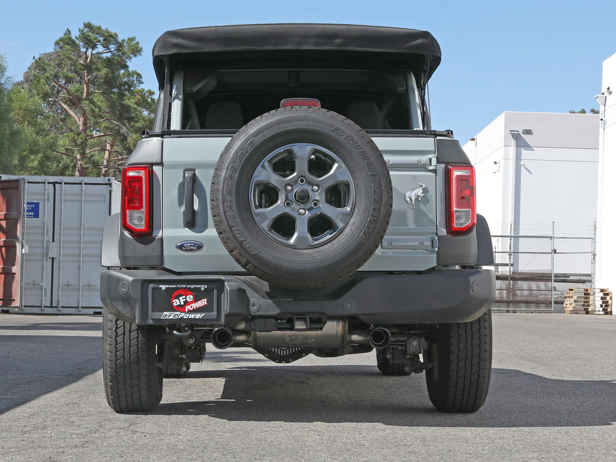 Vulcan Series 3 Inch to 2-1/2 Inch Stainless Steel Axle-Back Exhaust System Ford Bronco 21-26 L4-2.3L Turbo/V6-2.7L Twin Turbo