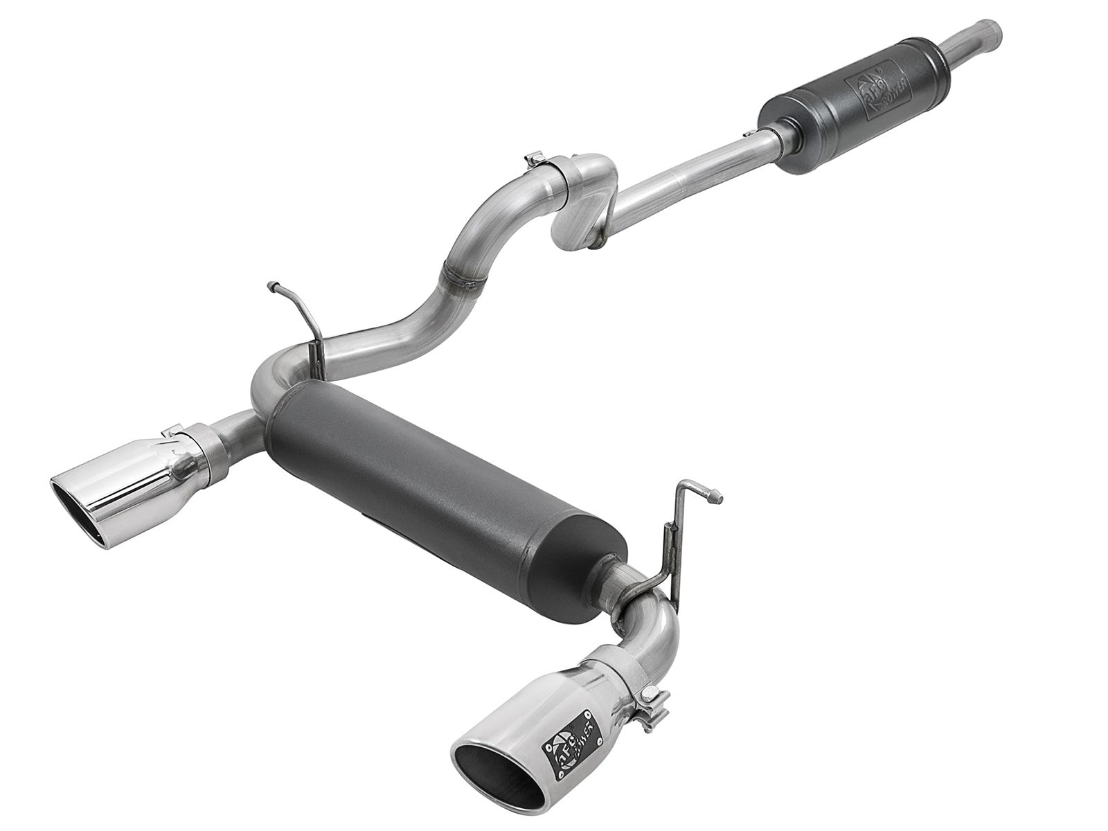 Rebel Series 2-1/2 Inch 304 Stainless Steel Cat-Back Exhaust w/ Polished Tips Jeep Wrangler (Jl) 18-26 V6-3.6L