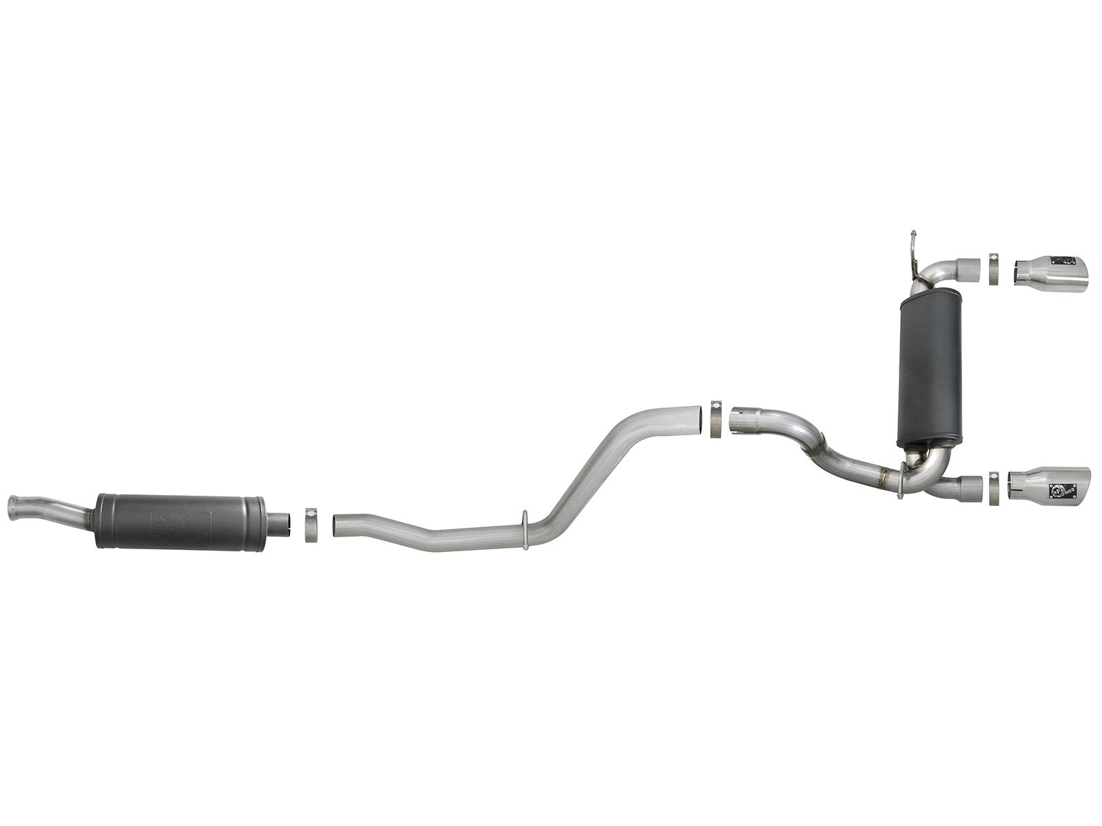 Rebel Series 2-1/2 Inch 304 Stainless Steel Cat-Back Exhaust w/ Polished Tips Jeep Wrangler (Jl) 18-26 V6-3.6L