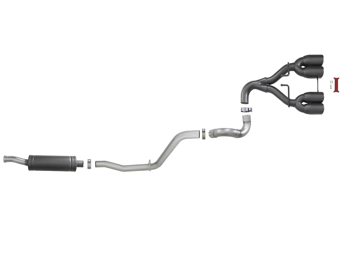 Rebel Series 2-1/2 Inch 304 Stainless Steel Cat-Back Exhaust Jeep Wrangler (Jl) 18-26 V6-3.6L Rear center