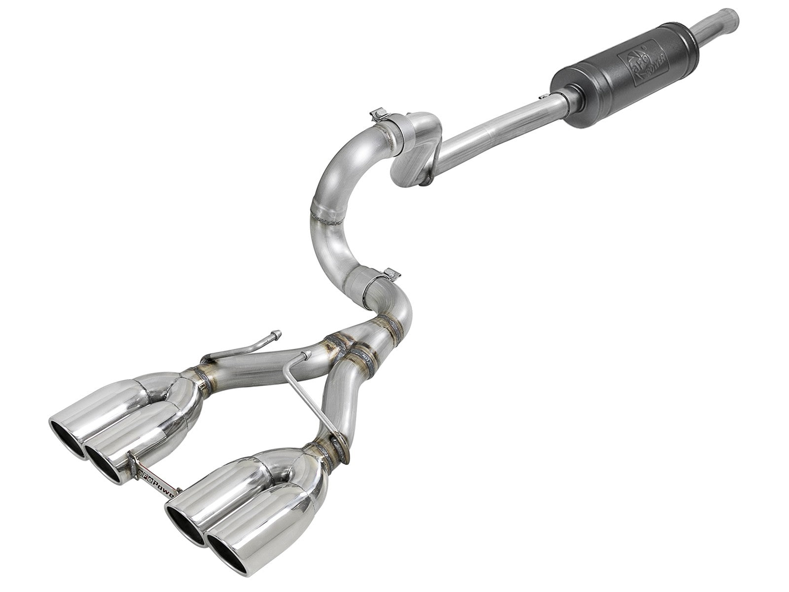 Rebel Series 2-1/2 Inch 304 Stainless Steel Cat-Back Exhaust Jeep Wrangler (Jl) 18-26 V6-3.6L Rear center
