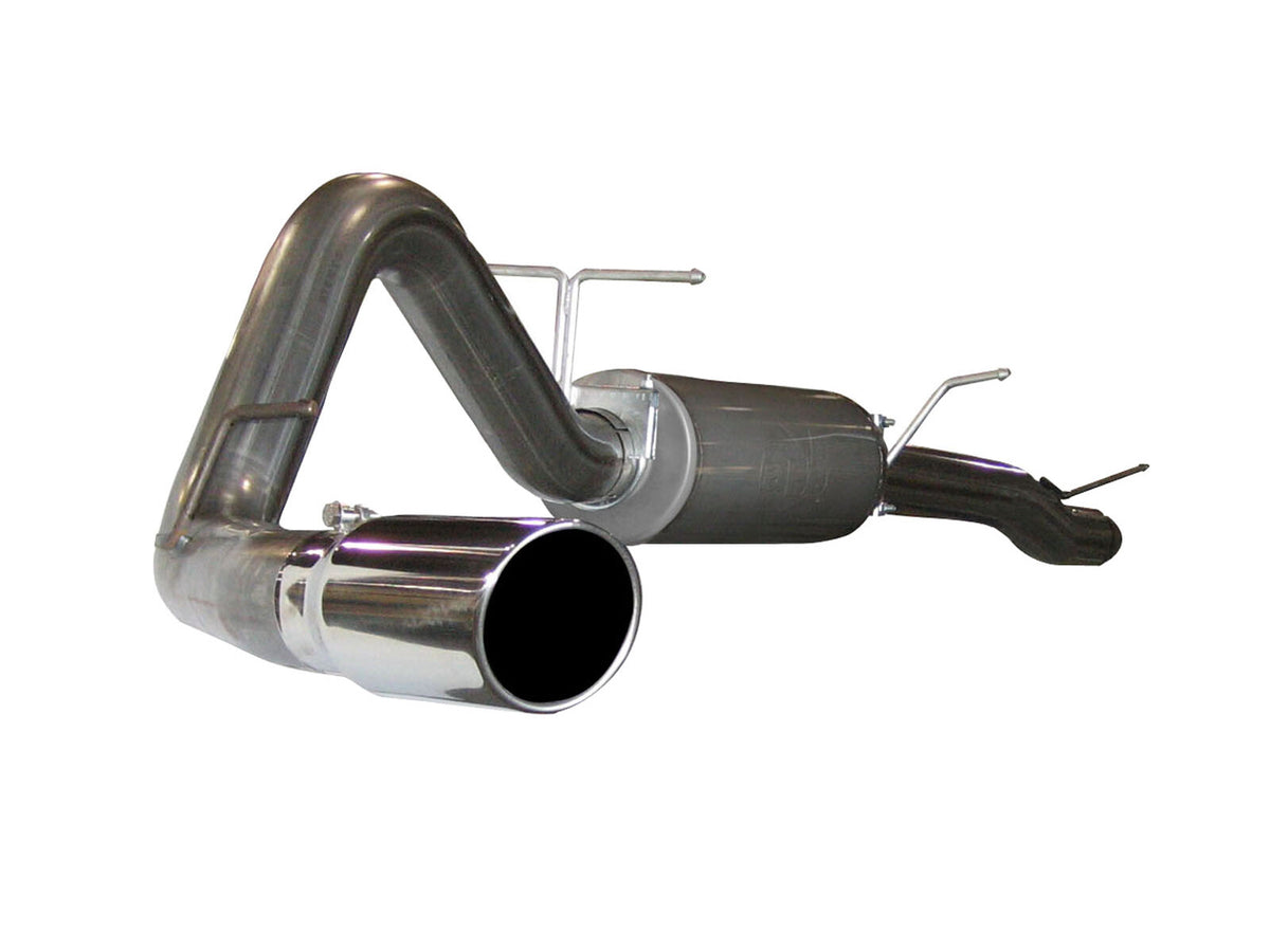 Large Bore-HD 4 Inch 409 Stainless Steel Cat-Back Exhaust System w/ Polished Tip Ford Diesel Trucks 03-07 V8-6.0L Turbo Diesel