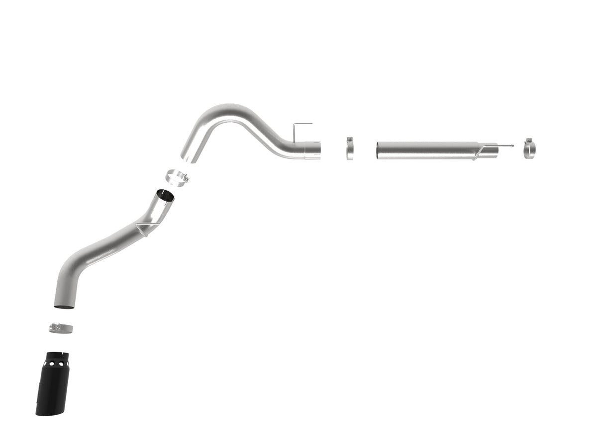 Large Bore-HD 4 Inch 409 Stainless Steel Dpf-Back Exhaust System Ford F-150 18-20 V6-3.0L Turbo Diesel