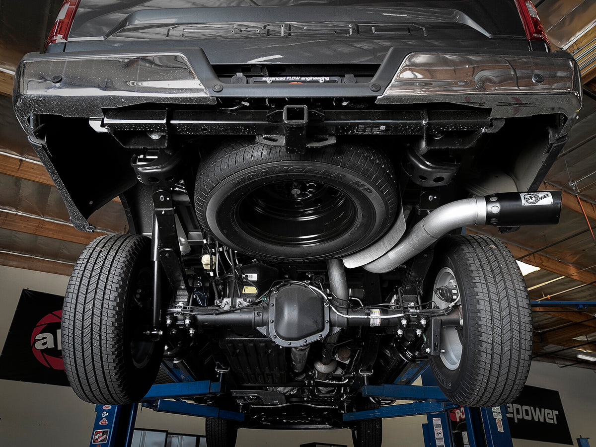 Large Bore-HD 4 Inch 409 Stainless Steel Dpf-Back Exhaust System Ford F-150 18-20 V6-3.0L Turbo Diesel
