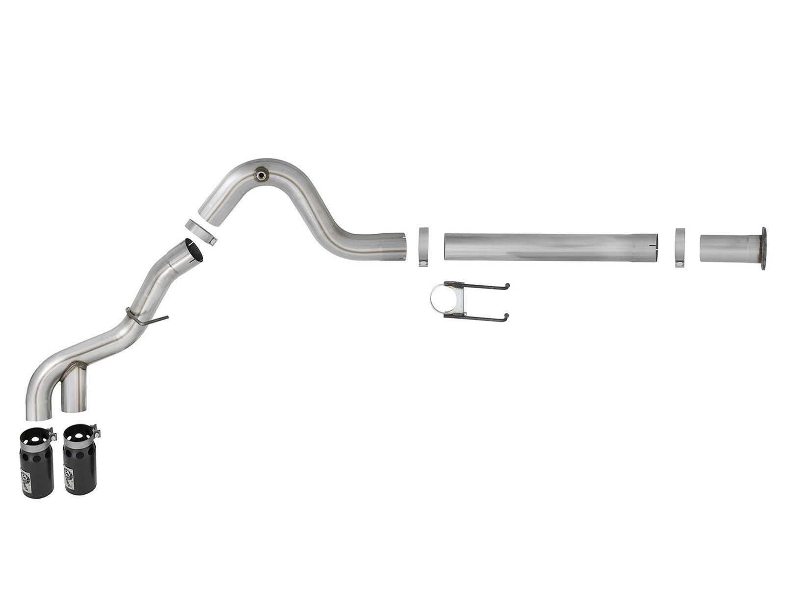 Rebel Xd Series 4 Inch 409 Stainless Steel Dpf-Back Exhaust w/Dual Ford Diesel Trucks 15-16 V8-6.7L Turbo Diesel
