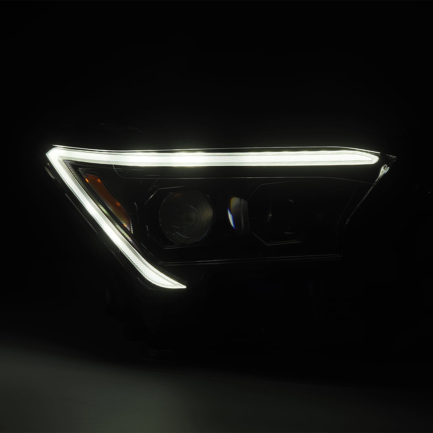 24-24 Toyota Tacoma LUXX-Series LED Projector Headlights Alpha-Black - Apollo Off-Road