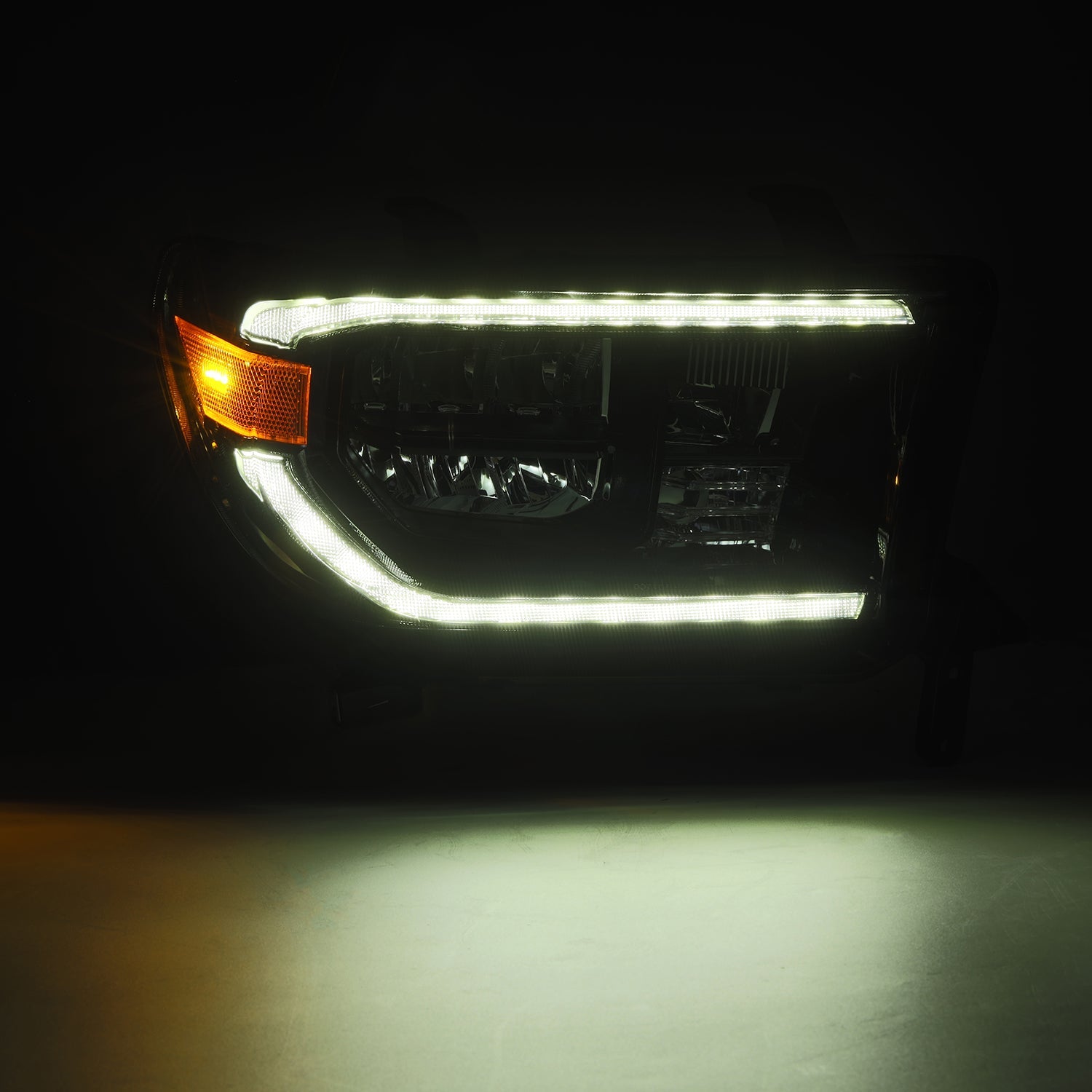 07-13 Toyota Tundra/08-17 Toyota Sequoia MK II LUXX-Series LED Crystal Headlights Alpha-Black (Without Level Adjuster) - Apollo Off-Road