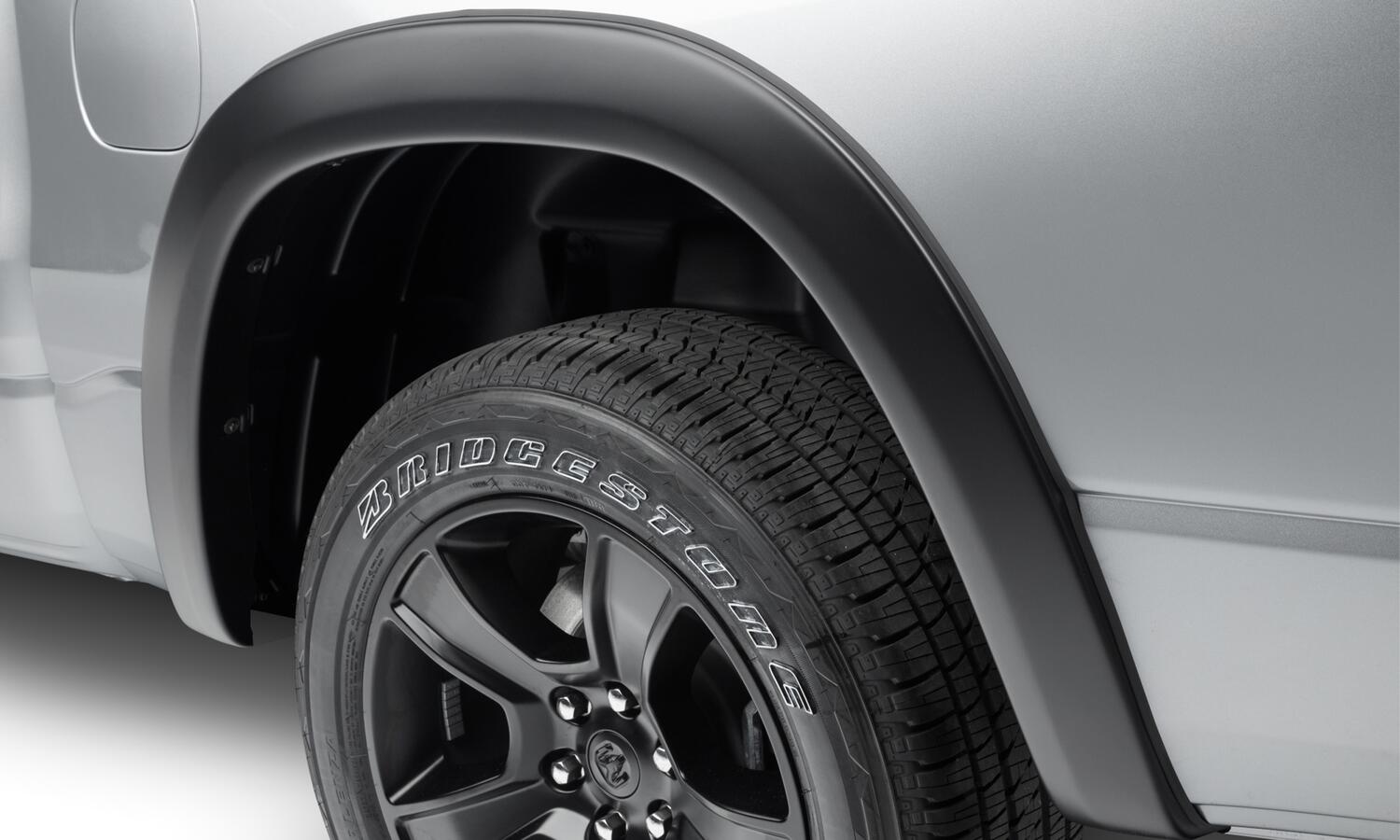 Black OE Style Smooth Finish 4-Piece Fender Flare Set For 2019-2022 Ram 1500 Will Not Fit Rebel And Trx Models Bushwacker