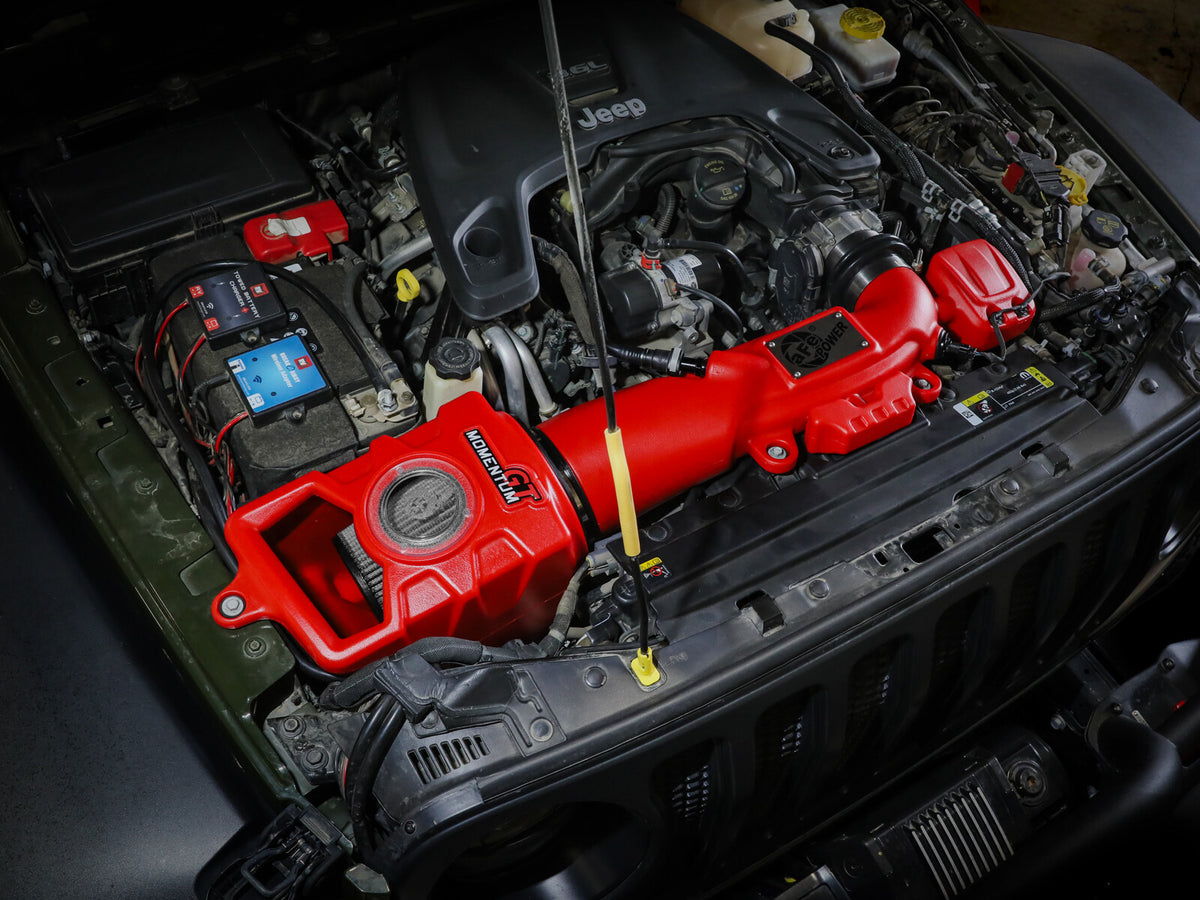 Momentum GT Cold Air Intake System Red w/ Pro Dry S Filter Jeep Wrangler (Jl)/Gladiator (Jt) 18-26 V6-3.6L