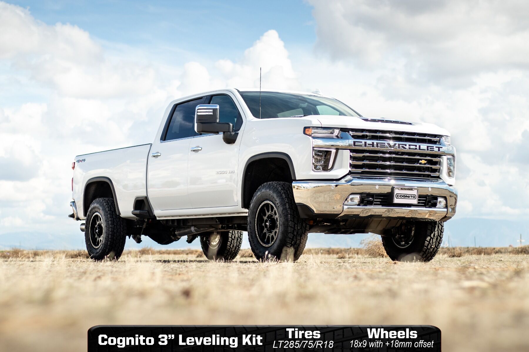 3-Inch Elite Leveling Kit with King 2.5 Reservoir Shocks for 2020-2024 Silverado/Sierra 2500/3500 2WD/4WD Cognito