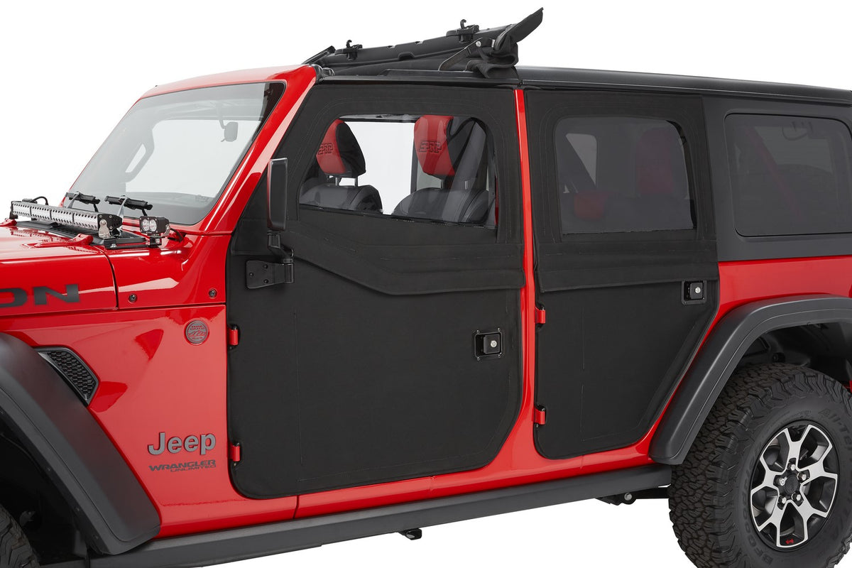 Full Fabric Doors Jeep '20-26 Gladiator '18-26 Wrangler JL Front Black Diamond Bestop