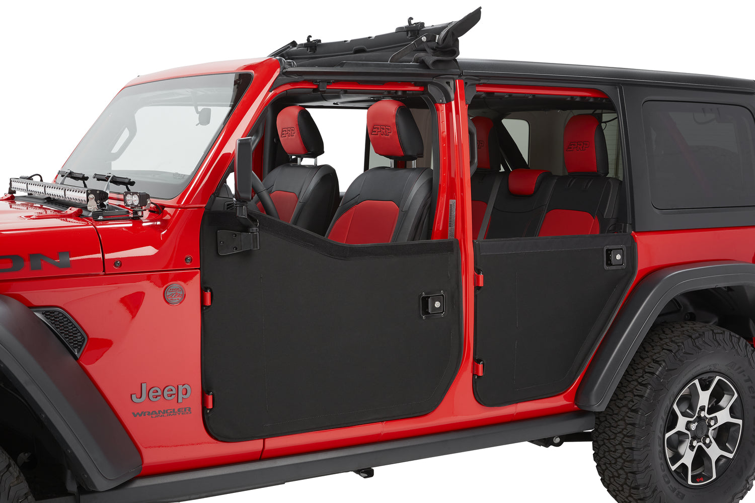 Full Fabric Doors Jeep '20-26 Gladiator '18-26 Wrangler JL Rear Black Twill Bestop