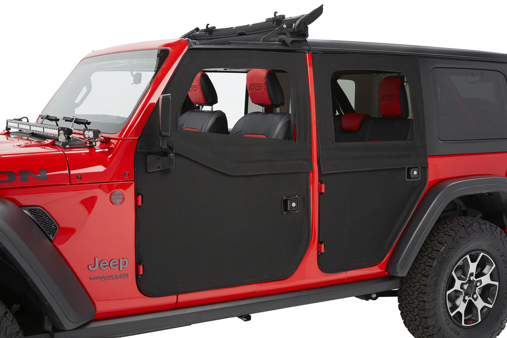 Full Fabric Doors Jeep '20-26 Gladiator '18-26 Wrangler JL Rear Black Diamond Bestop