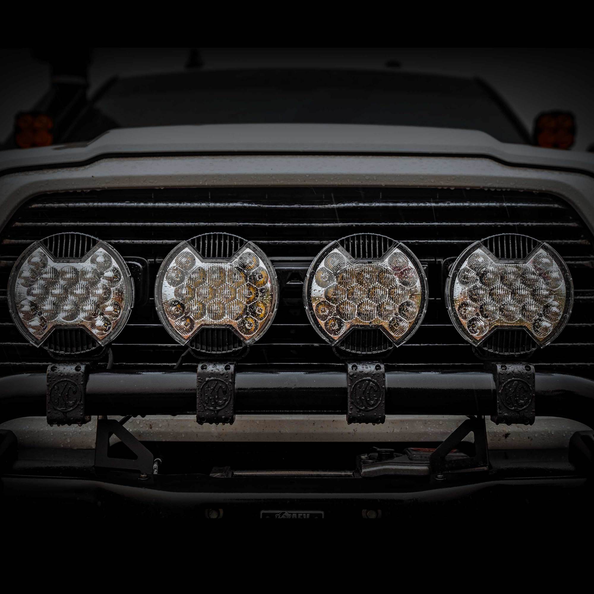 SlimLite 8 Inch LED Light Shield SAE Driving Clear KC HiLiTES