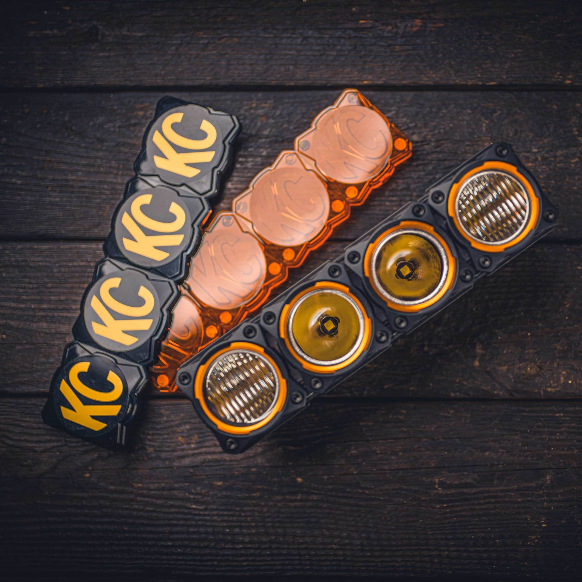 Head Light Cover Shield Flex Era Bar 10 Inch Amber Each KC HiLiTES